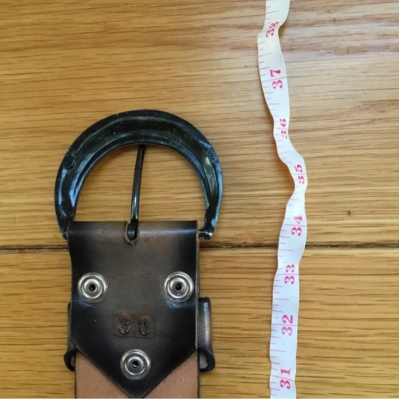 Free People Afterlife Boutique Vintage 1970’s Tooled Brown Leather Boho Belt